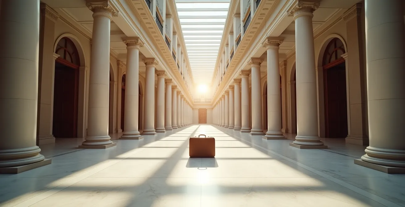 Split visualization showing Canadian maple leaf and British symbols representing different legal paths