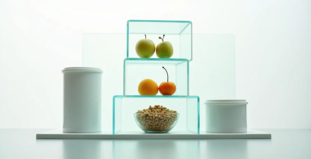 Data privacy visualization showing secure information flow in food business