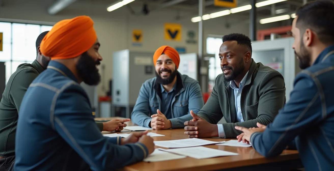 Inclusive workplace setting showing religious accommodation in practice